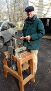 Tom with his father's planer